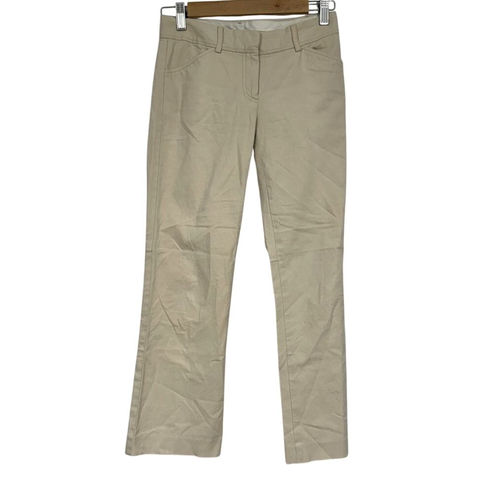 Theory Tan Low Rise Straight Leg Womens Trouser Dress Pants 0 Preppy Academia